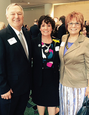 Chancellor Debbie Ford with Tom and Jackie Nelson