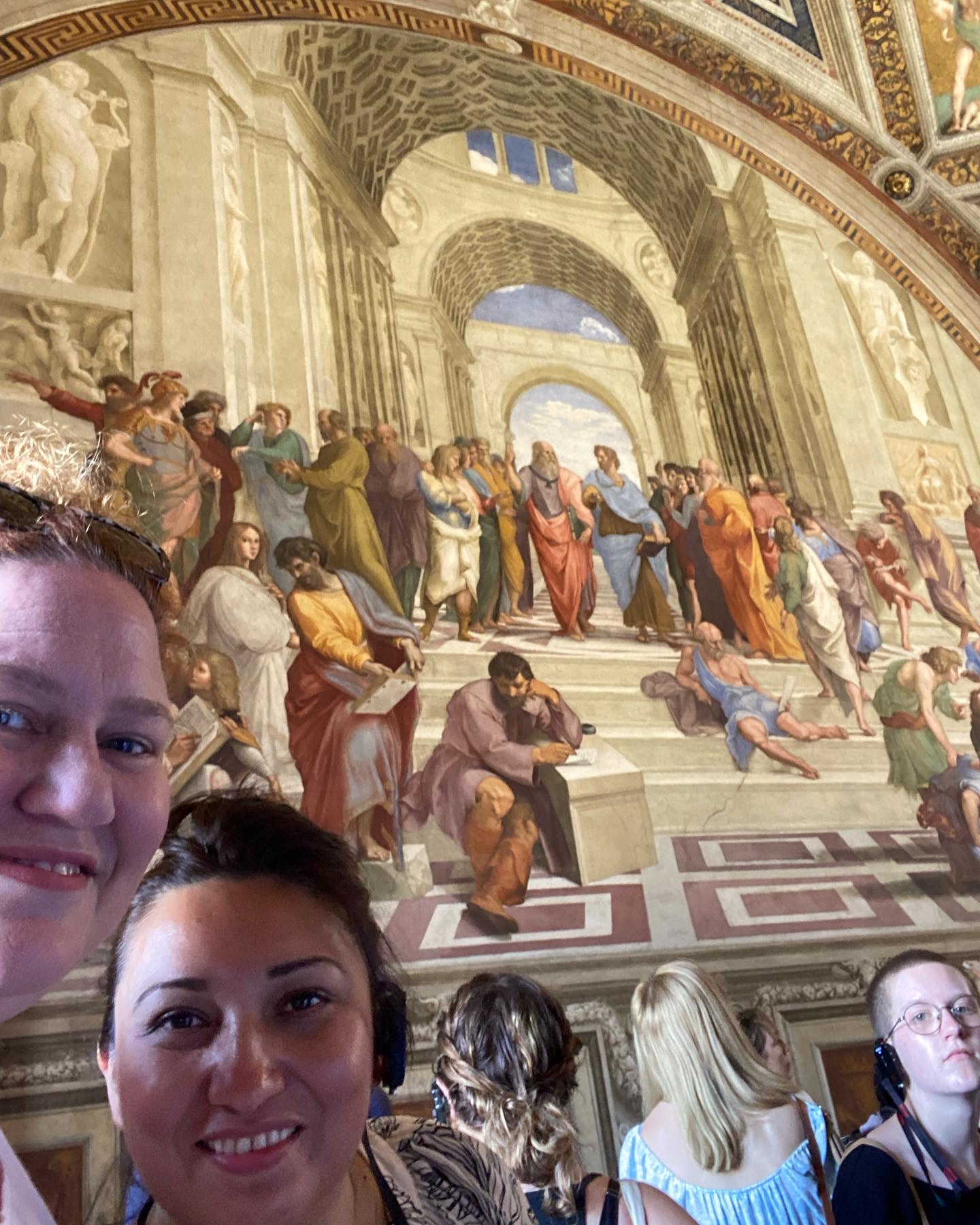 viewing Renaissance Italian frescoes during study abroad