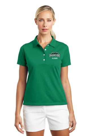 Woman&#39;s green Nike polo with logo on the left upper chest