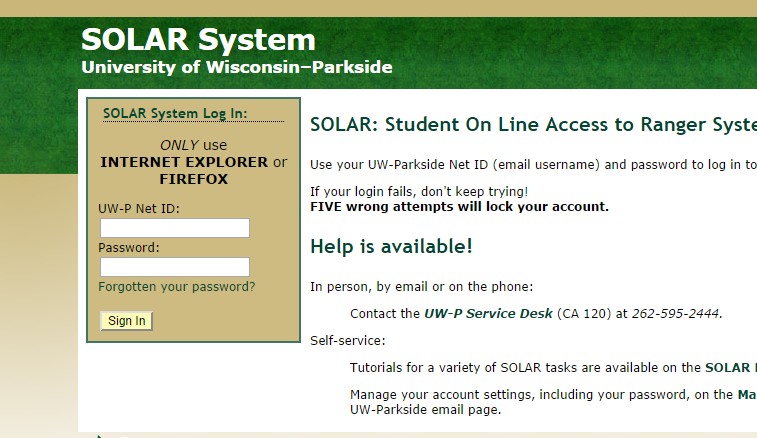 SOLAR Sign In