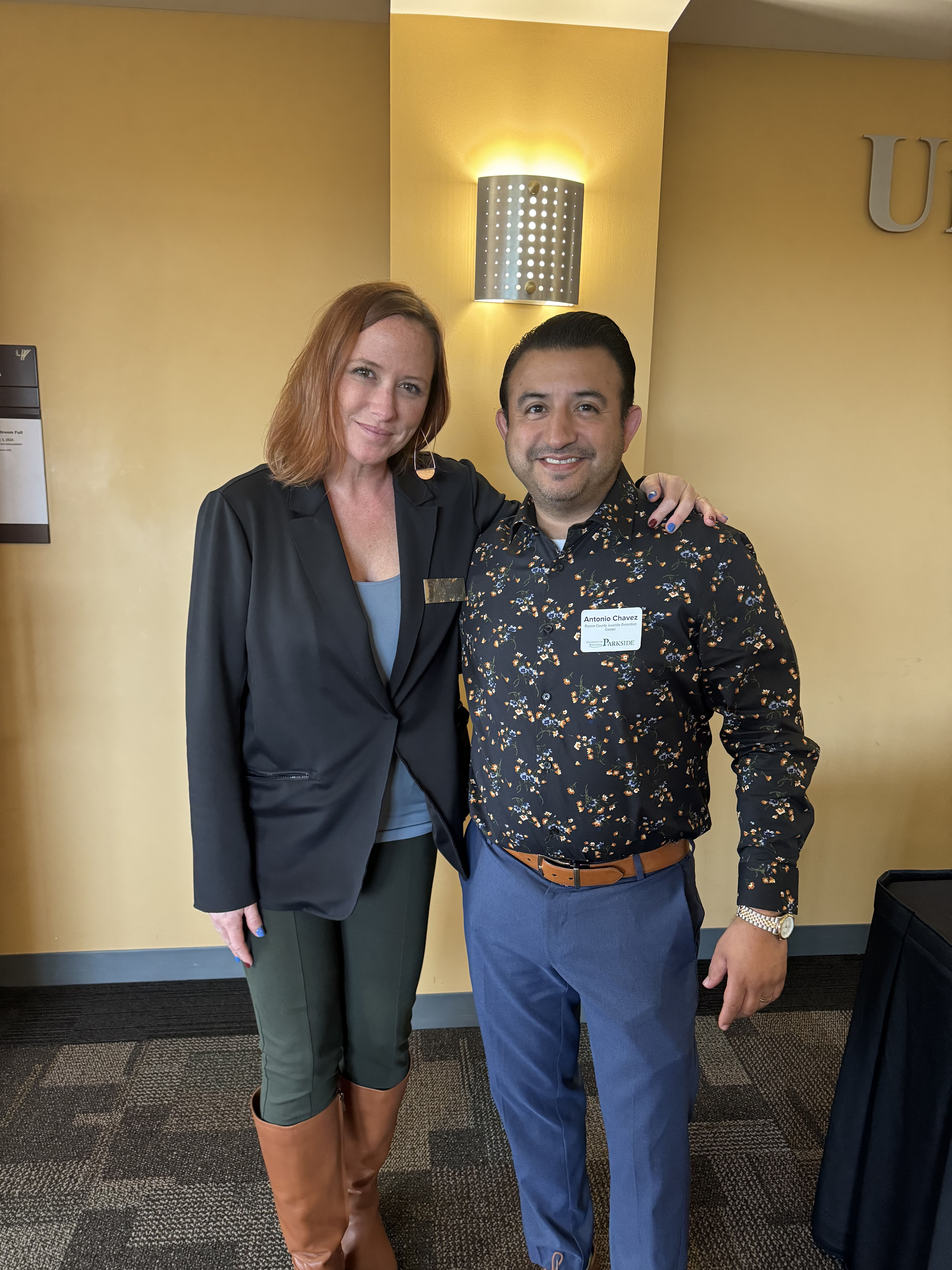 Dr. Aubri McDonald, Professor of Racine, Crime, Law, Community-based learning course, and Superintendent of the Youth Development and Care Center of Racine County, Tony Chavez