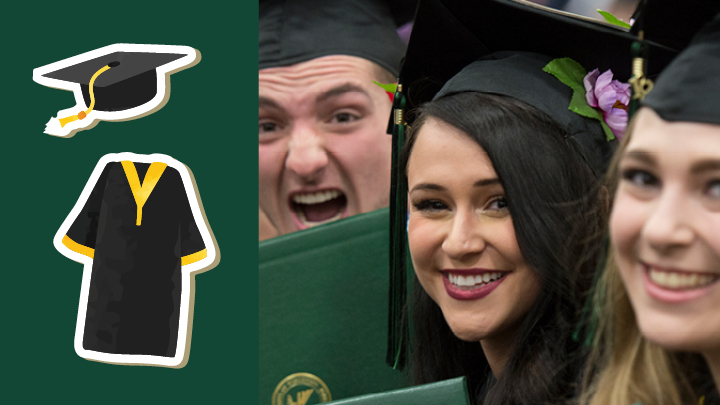 image of parkside graduates with grad cap and cap stickers