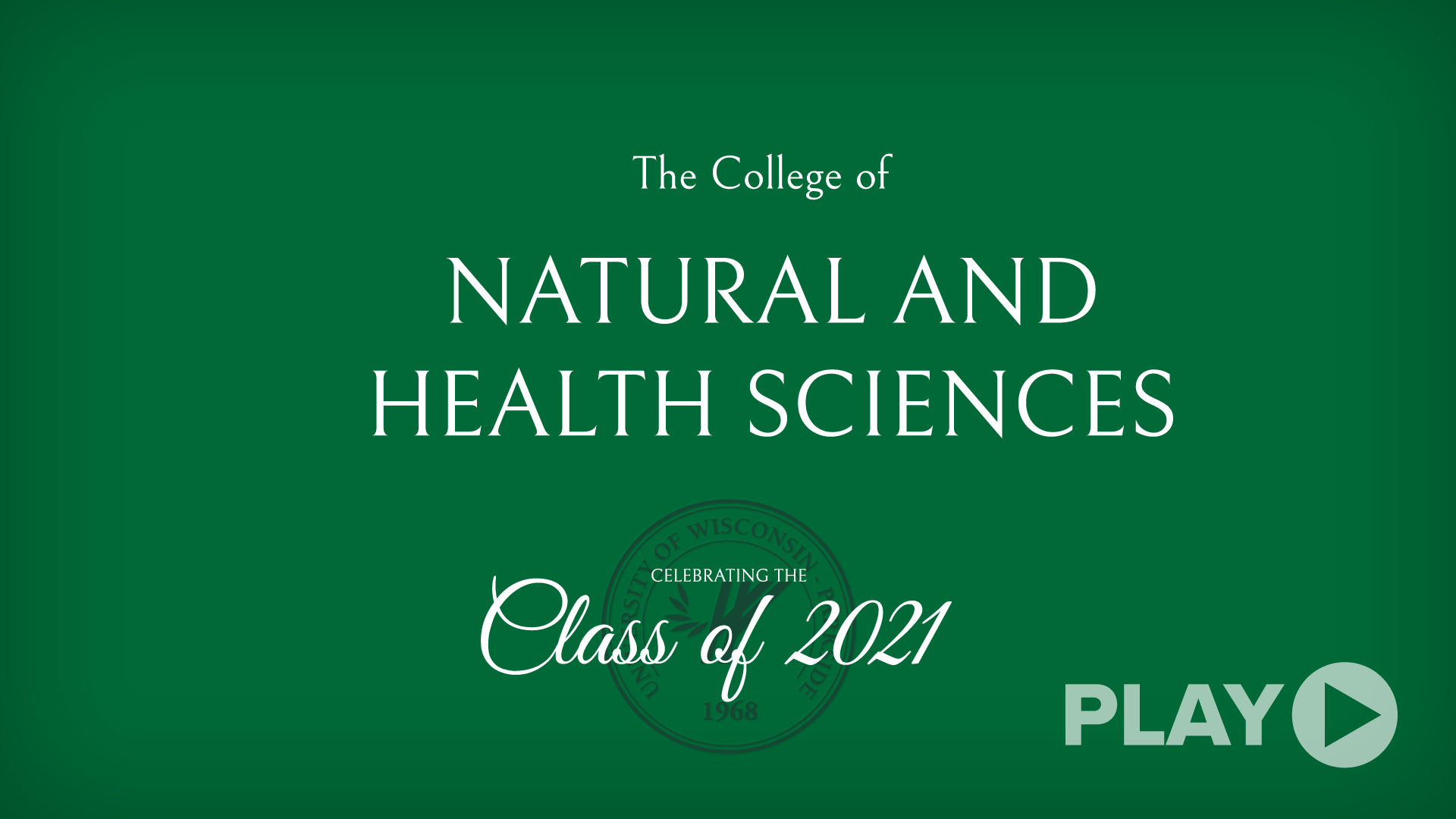 Spring 2021 Commencement | College of Natural and Health Sciences