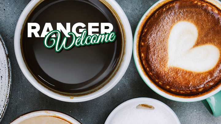 Image of coffee with Ranger welcome logo