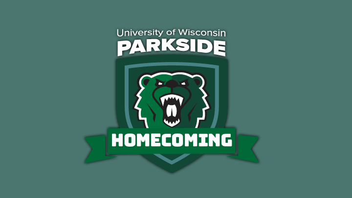 Homecoming logo with blue background