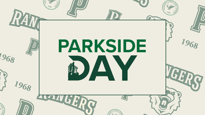 Image of the Parkside Day logo on a birch background with the Parkside textile print