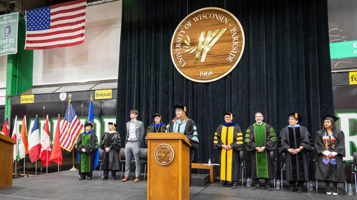 Grand Marshal Dr. Aubri McDonald at Fall 2025 Commencement