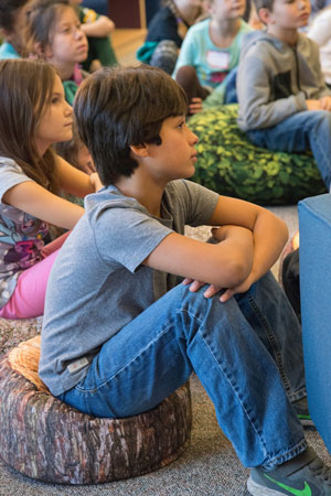 child in literacy lab