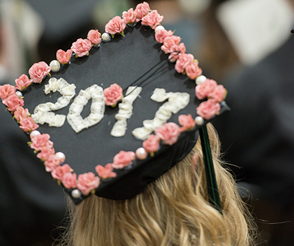 Mortar board - 2017 written in ribbon