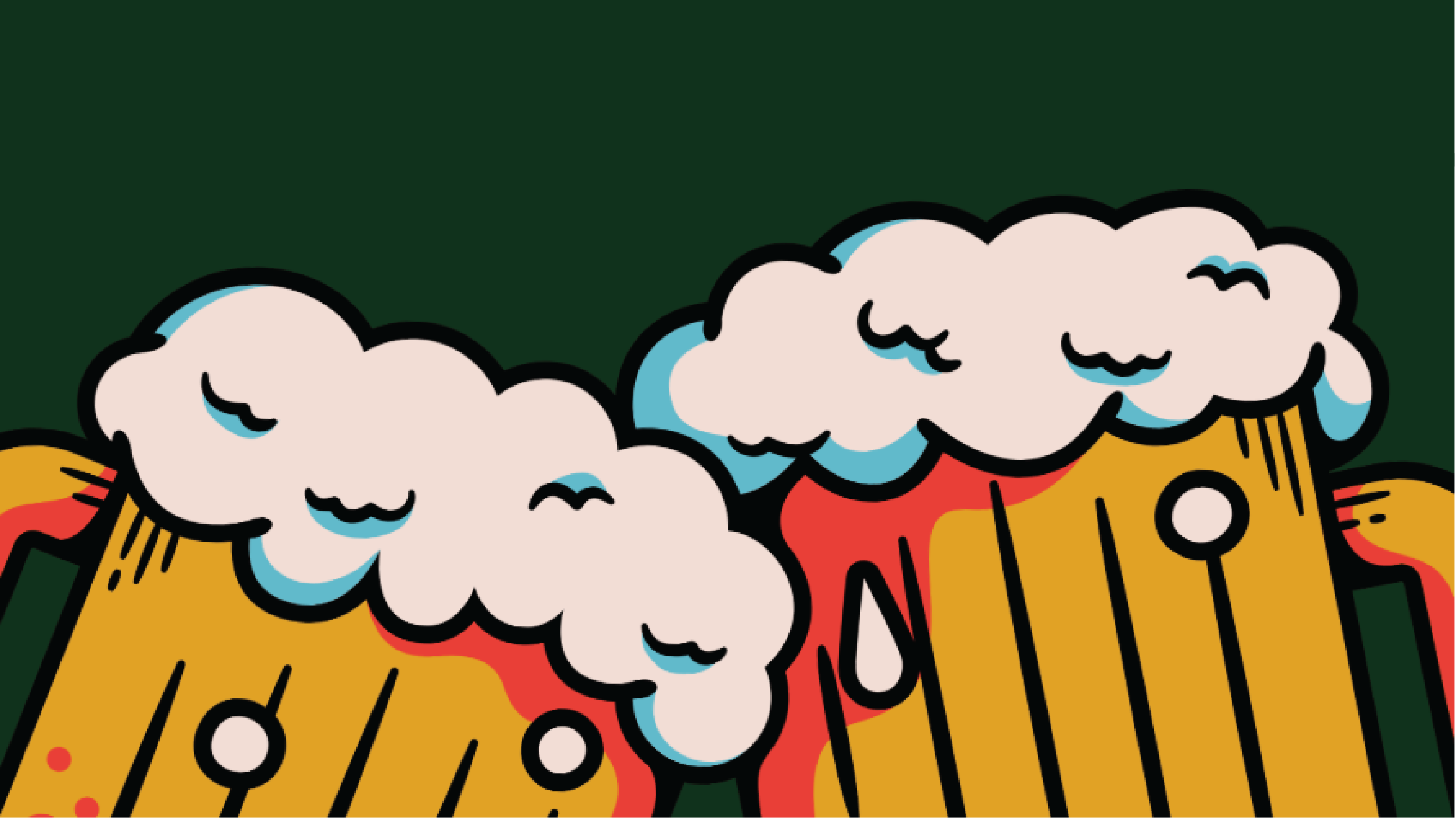 Two mugs of beer