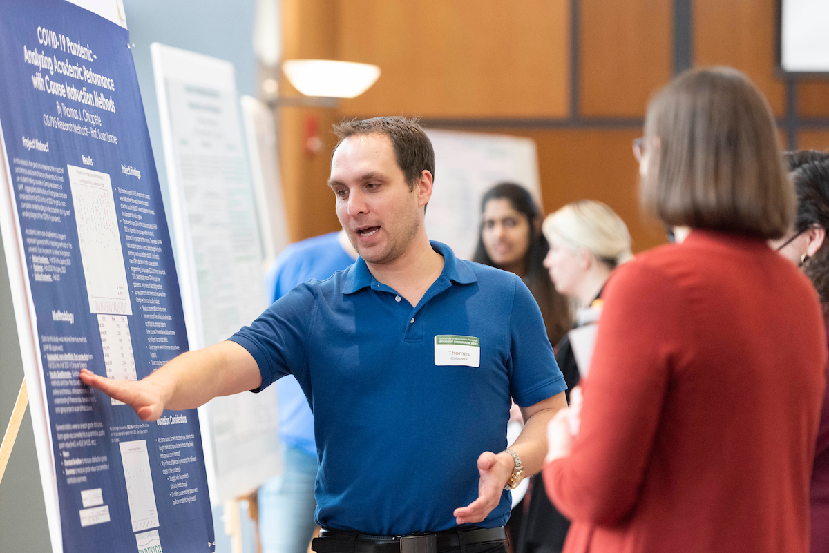 Research poster session at Student Showcase