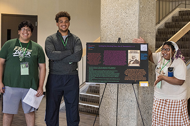 Students show off research posters at the conclusion of the African American History course at UW-Parkside