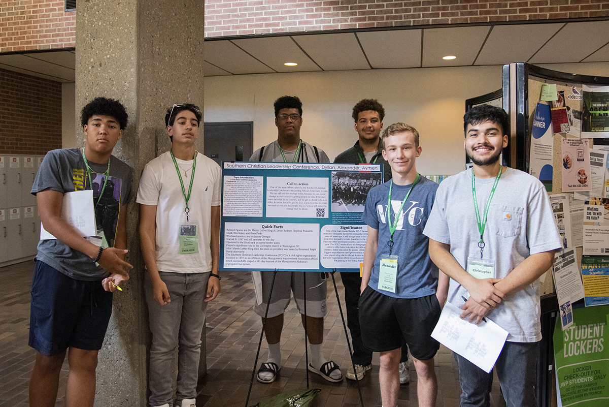 Students show off research posters at the conclusion of the African American History course at UW-Parkside