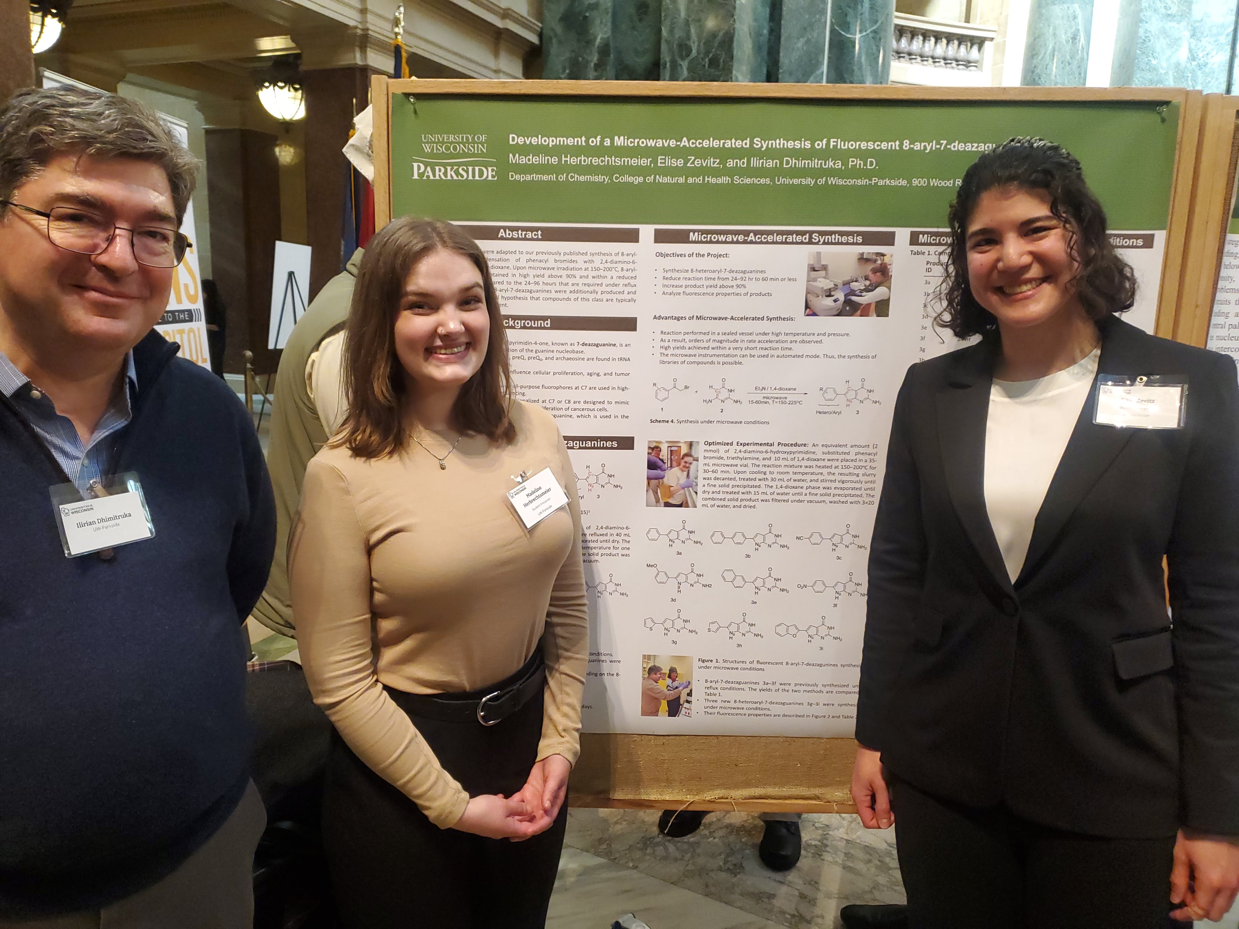 Dr. Ilirian Dhimitruka, Madeline Herbechtsmeier, and Elise Zevitz