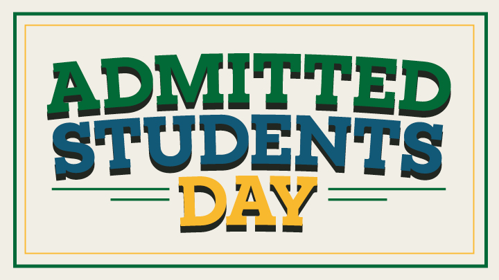 admitted student day text in multi colors
