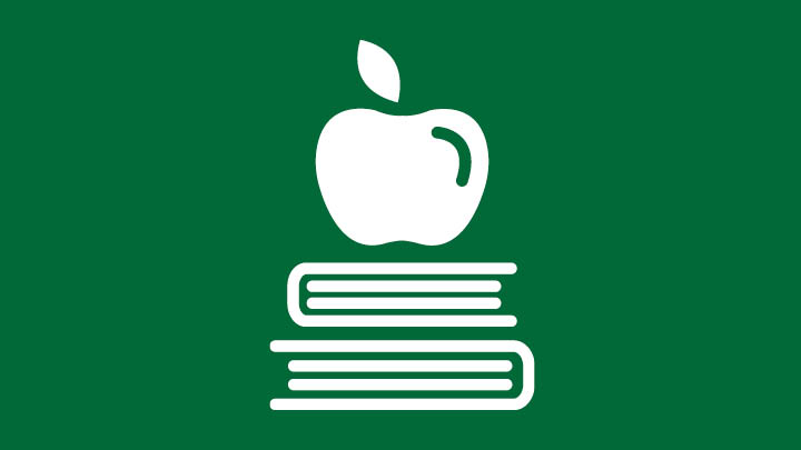 Books icon with apple on top