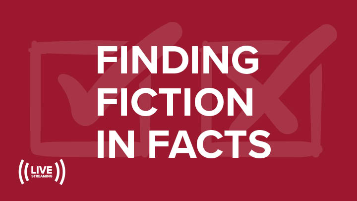 Image with check boxes word Finding fiction in facts