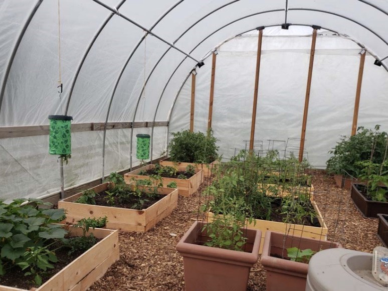 The hoop house at UW-Parkside’s campus garden 