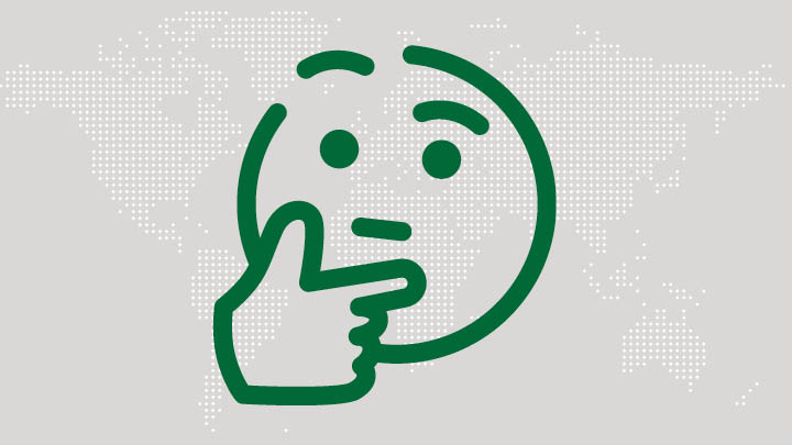Image of a emoji with a thoughtful look with hand on chin