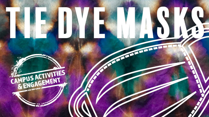 tie dye background with mask image on top