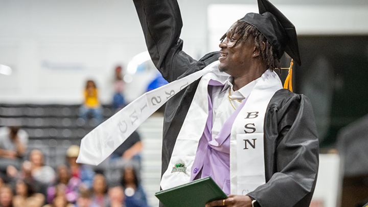 Image of nursing student at commencement