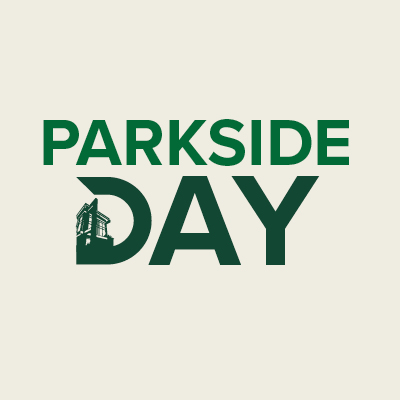 Parkside day image on birch color background