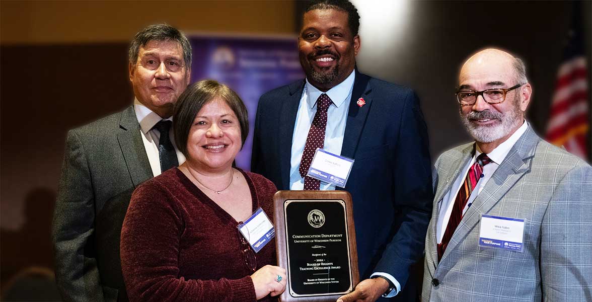 Adrienne Viramontes accepts award 