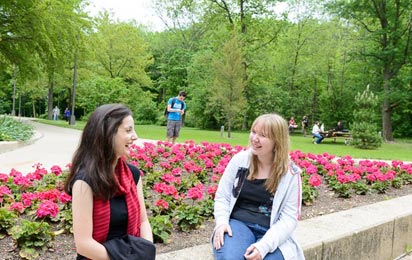 Students enjoying the campus