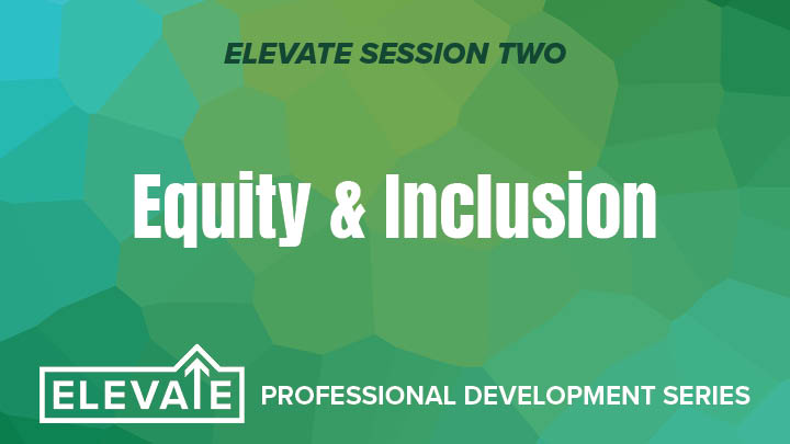 mosaic green and blue background elevate session equity inclusion