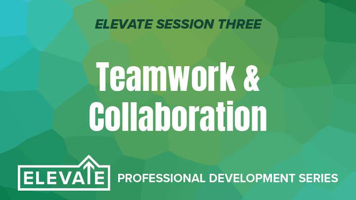 mosaic green and blue background elevate session teamwork collaboration