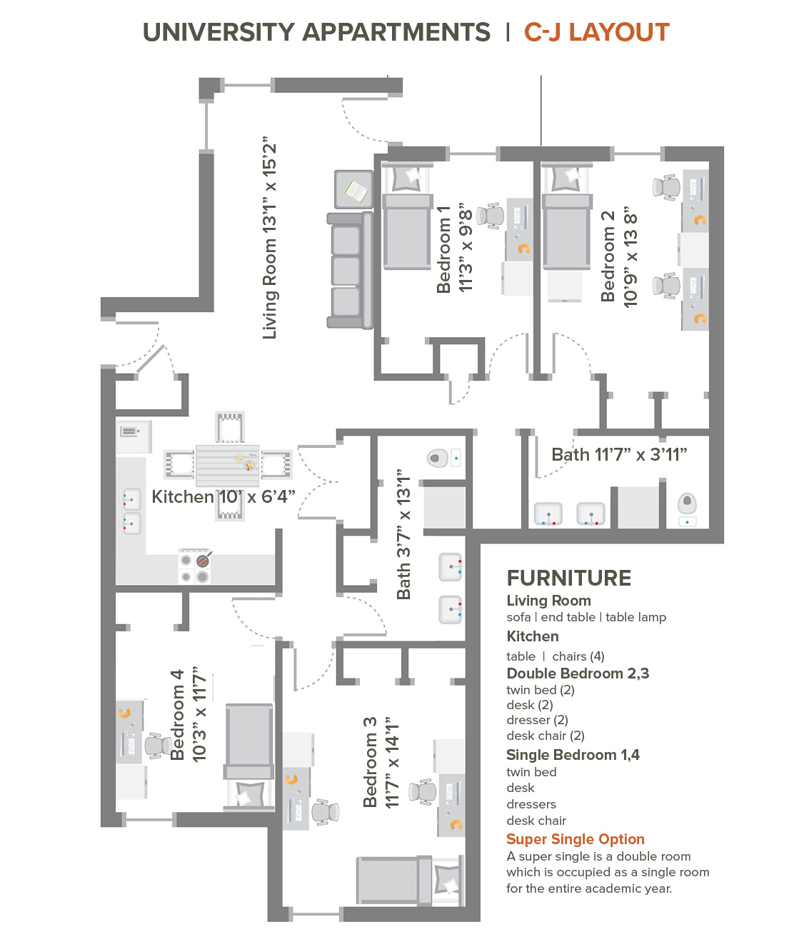 University Apartments CFGJ floorplan