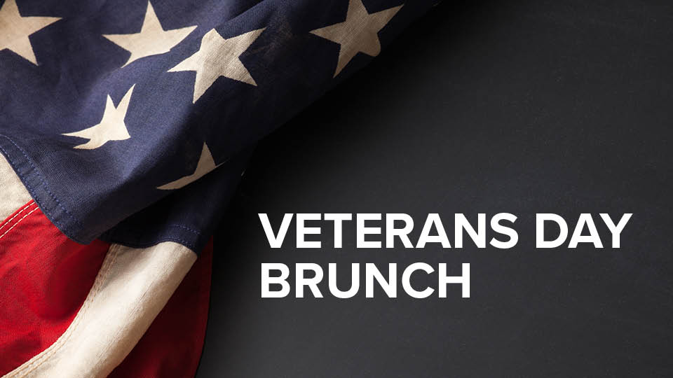 Flag image with Veterans Day brunch