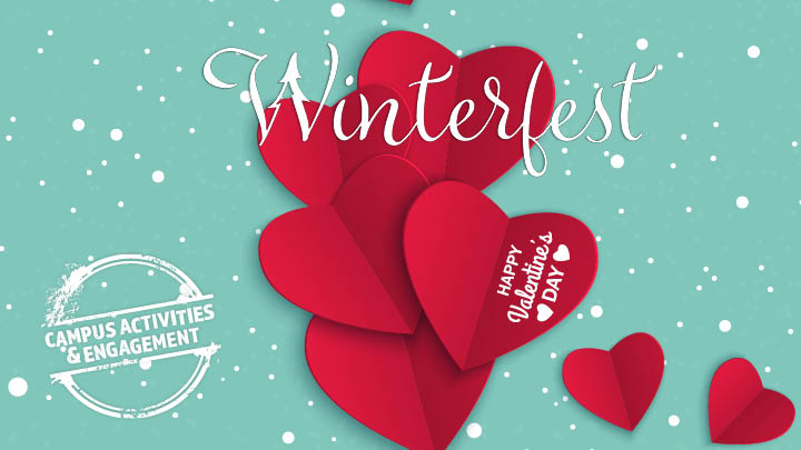 red paper hearts for Winterfest