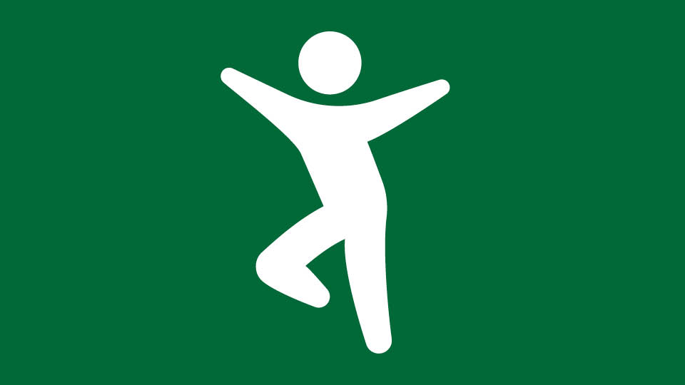 green background with dance icon