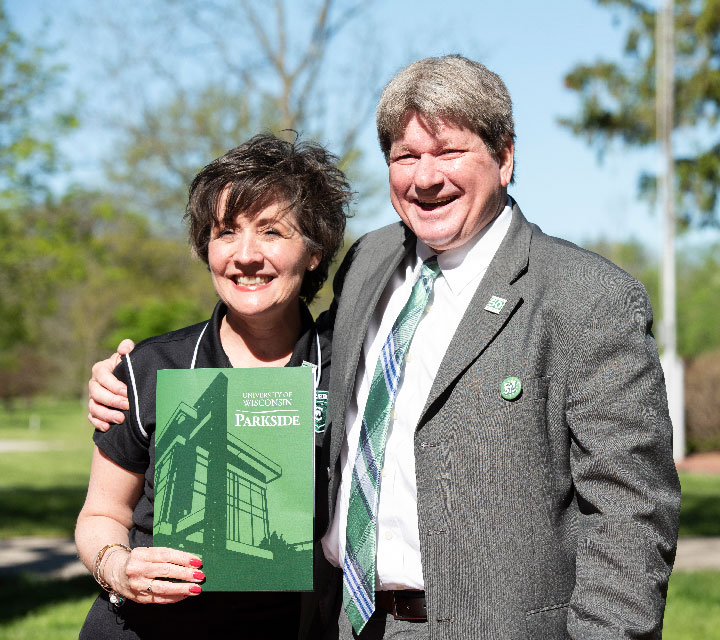 Chancellor Debbie Ford and Kenosha County Executive Jim Kreuser ‘83, ‘86 MPA.