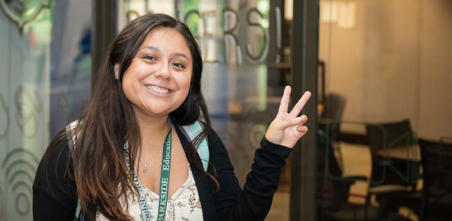 Smiling female, Parkside student