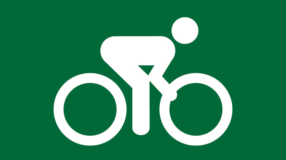 outdoor 2 720 x 405 green background with white bike rider icon