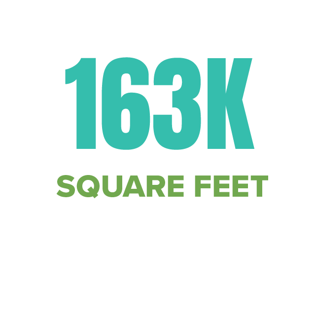 163k square feet of space for students, faculty, and guests to learn, create, and perform