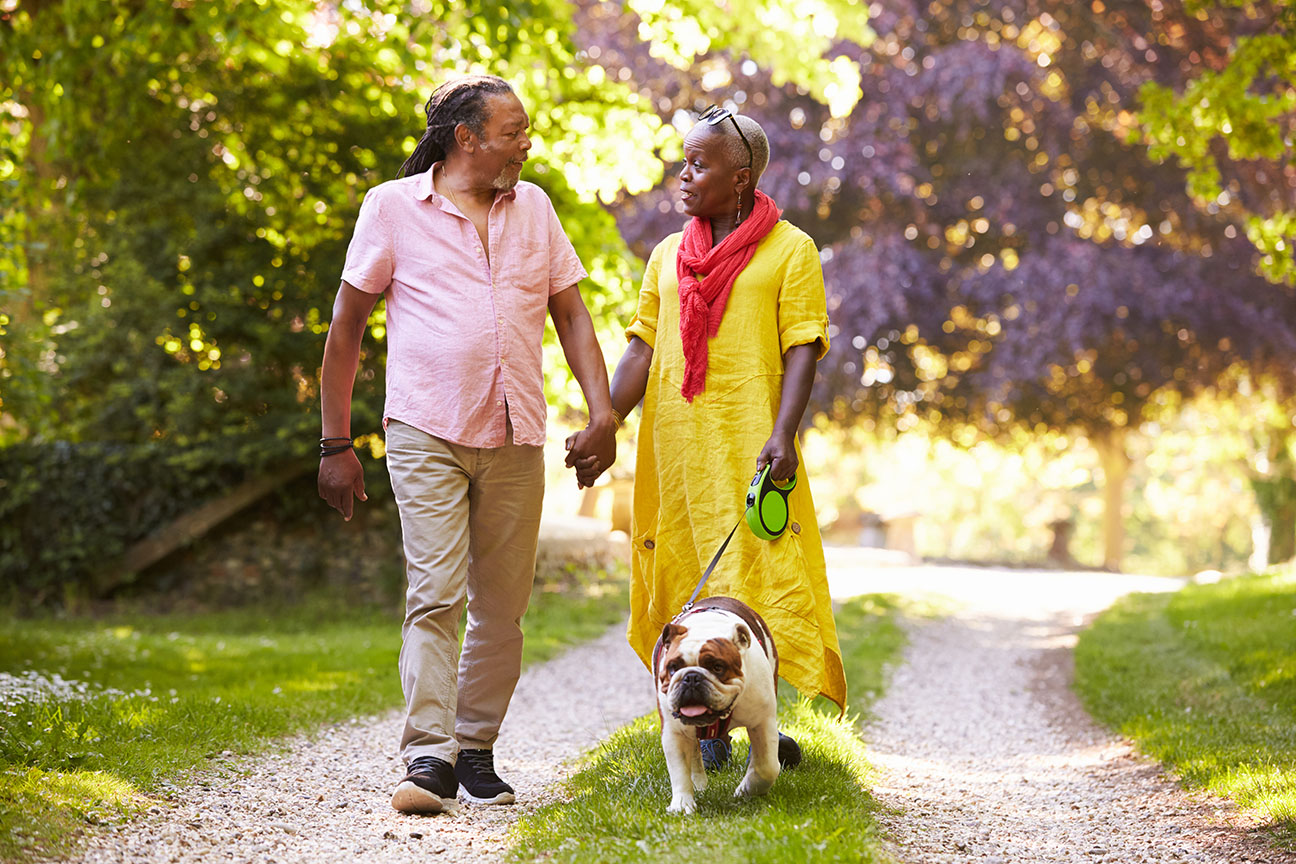 shutterstock_755507467 older couple walking dog