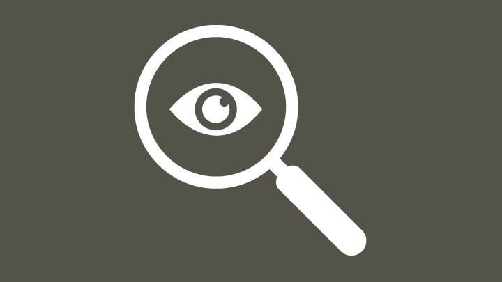 spy glass white vector image of a magnifying glass with an eye