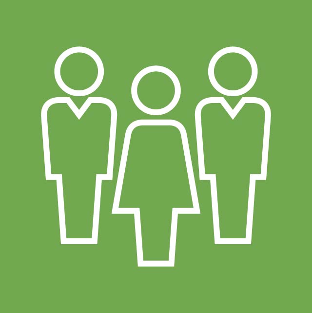 Business Ownership and Corporate Leadership Business ownership and corporate leadership represented by a female leader and two employees
