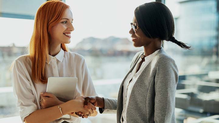 Ladies Shaking Hands