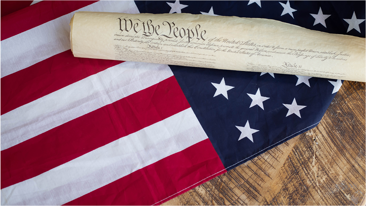 POLS 105 MR american flag we the people constitution document