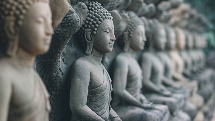 image of a row of Buddha statues