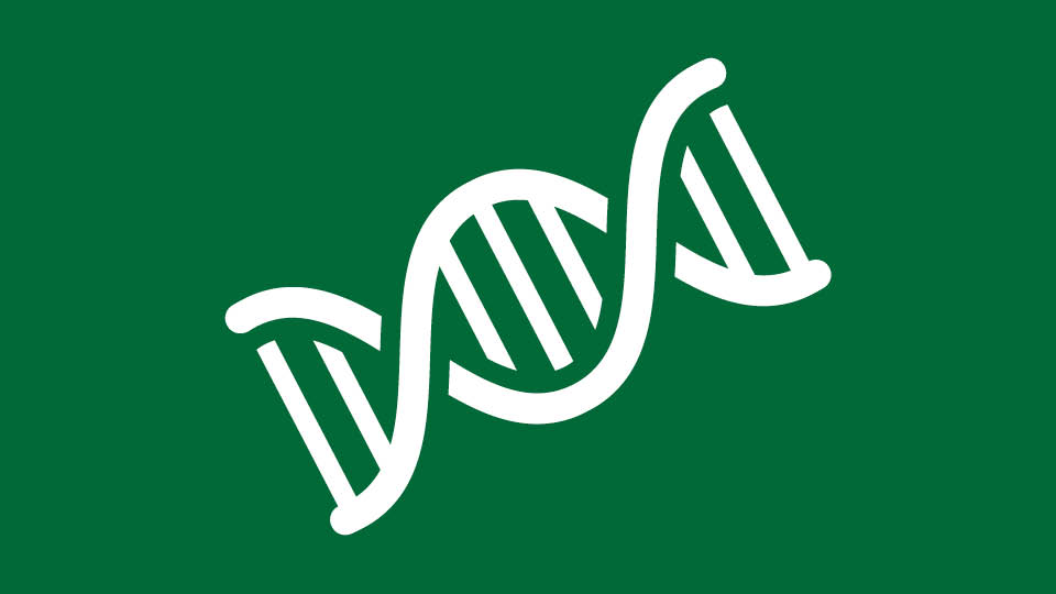 white icon of dna