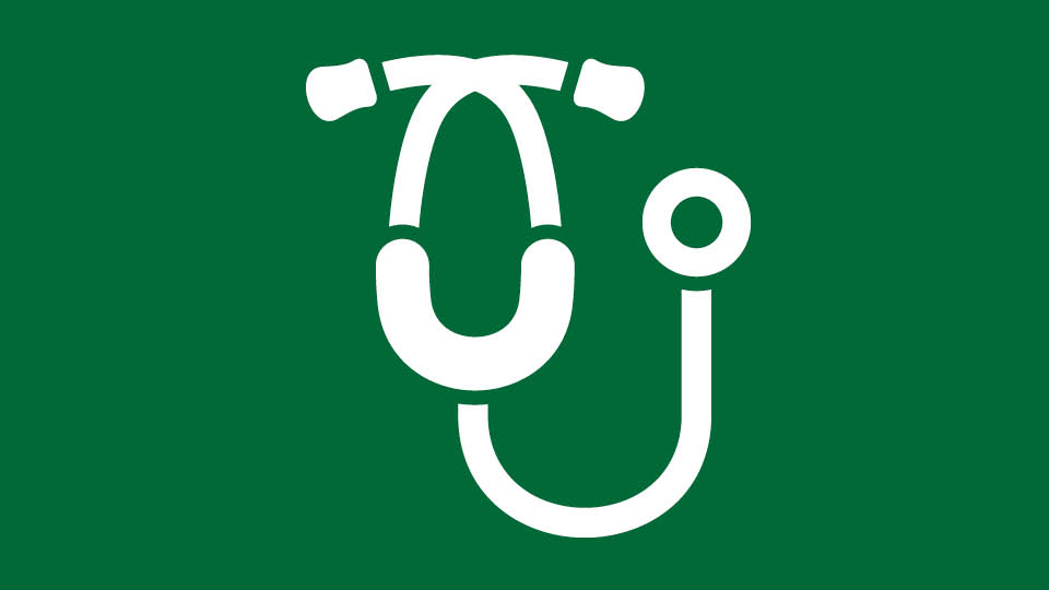 white icon of stethoscope