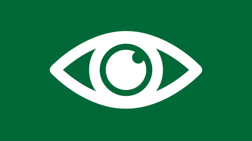 white icon of an eye