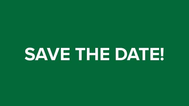 green background save the date white text