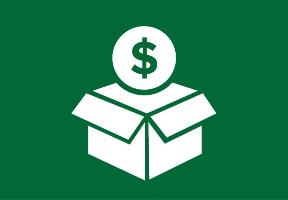 icon with a coin and a box