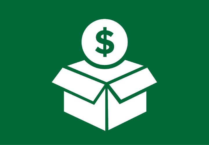 icon with a coin and a box